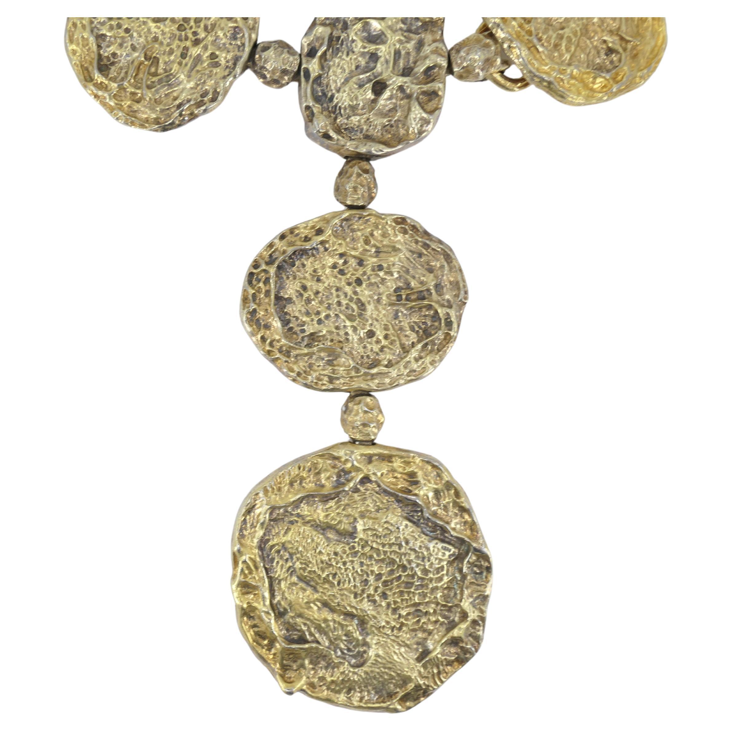 Cartier Necklace Gilded Sterling Silver Nugget In Excellent Condition In Beverly Hills, CA