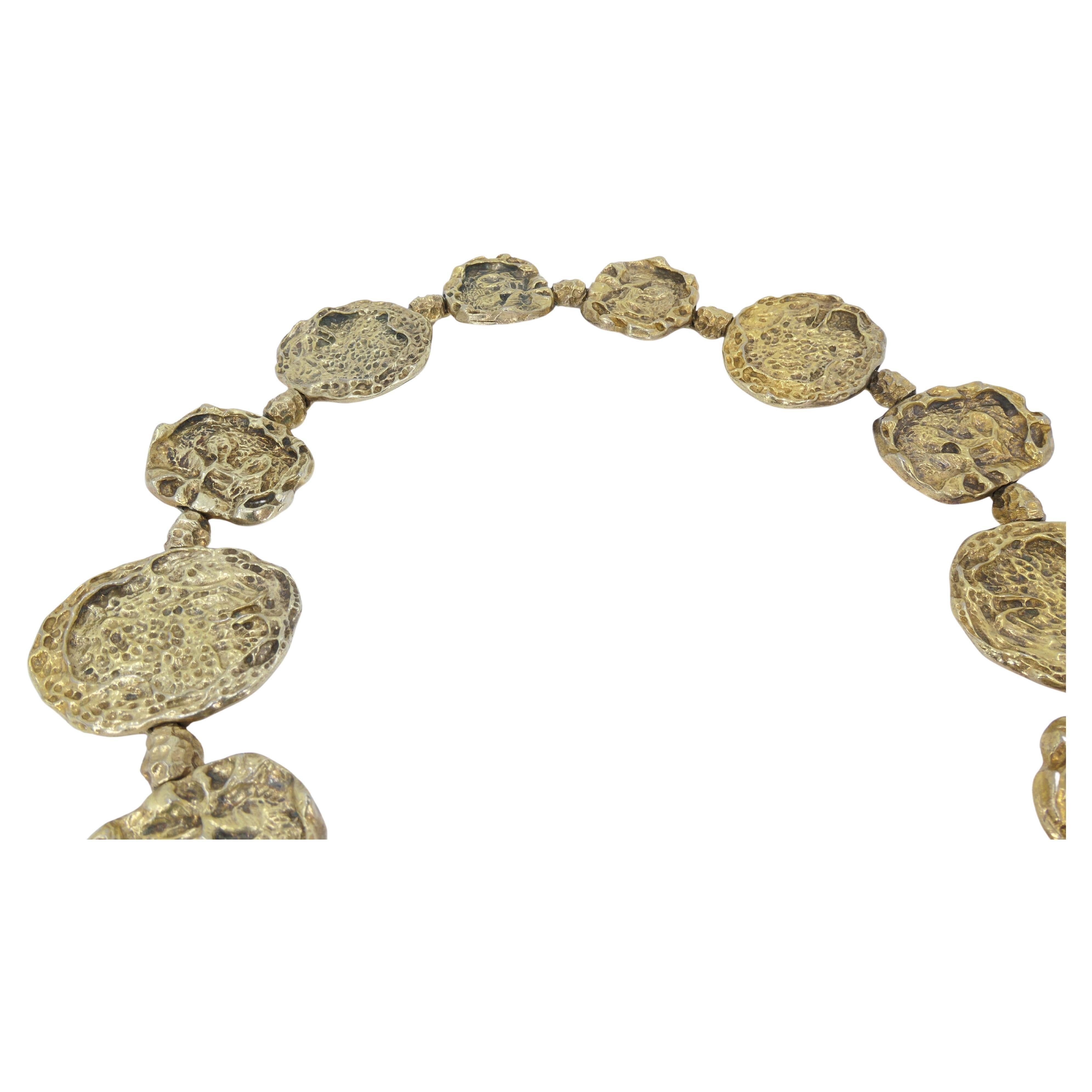 Cartier Necklace Gilded Sterling Silver Nugget 1