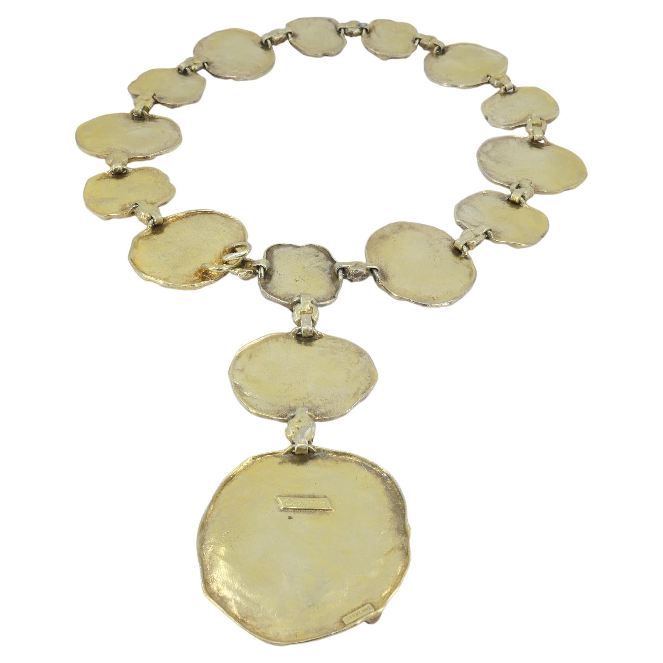 Cartier Necklace Gilded Sterling Silver Nugget 3