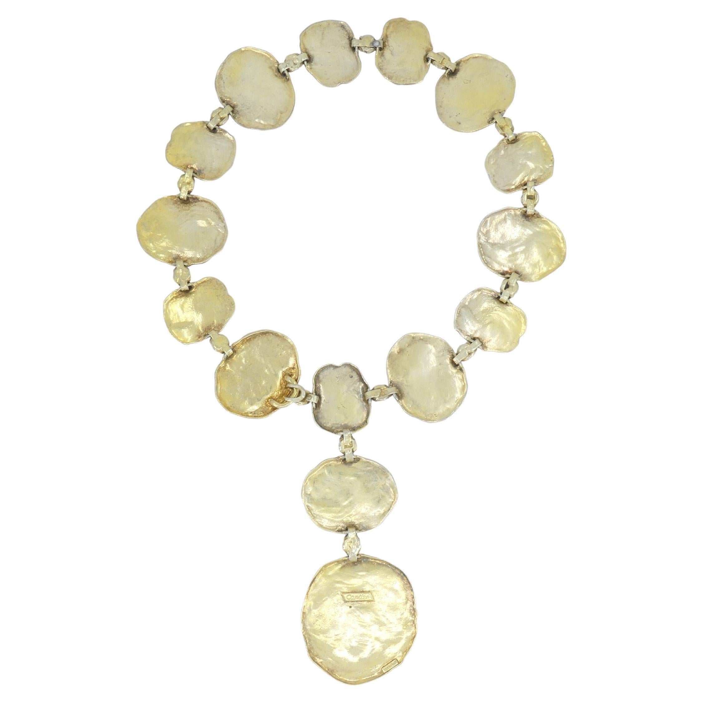 Cartier Necklace Gilded Sterling Silver Nugget 4