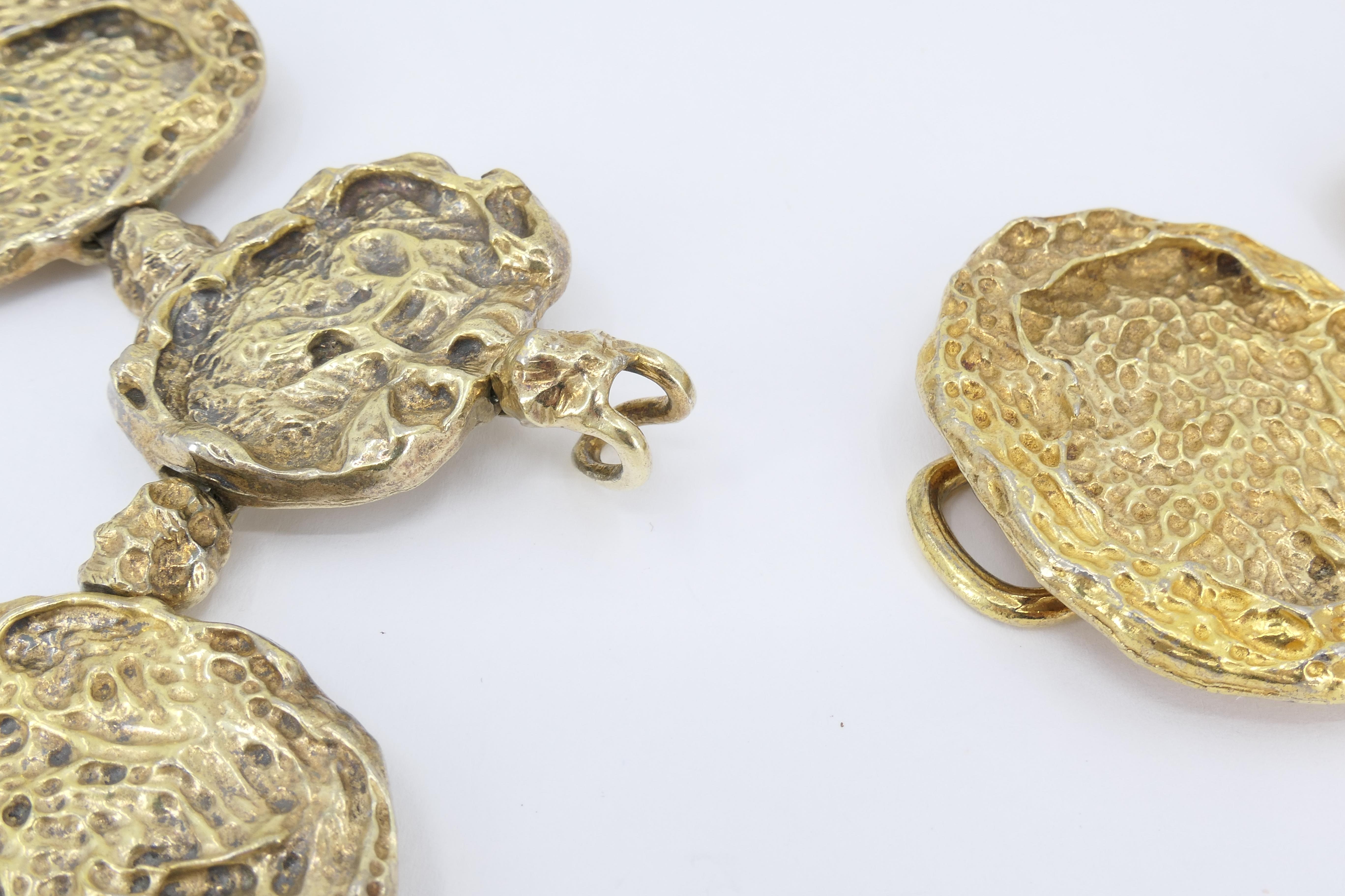 Cartier Necklace Gilded Sterling Silver Nugget 5