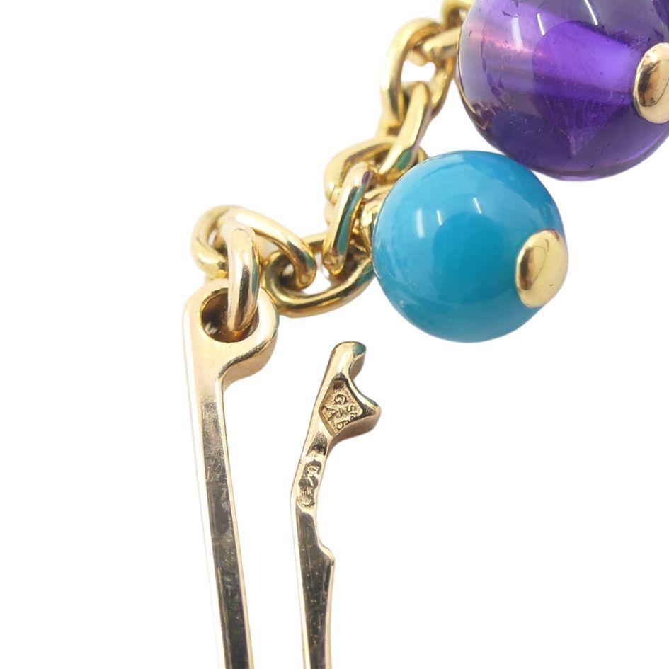 Cartier Necklace & Ring Set 18k Gold Amethyst Turquoise Diamond Box & Cert. For Sale 6