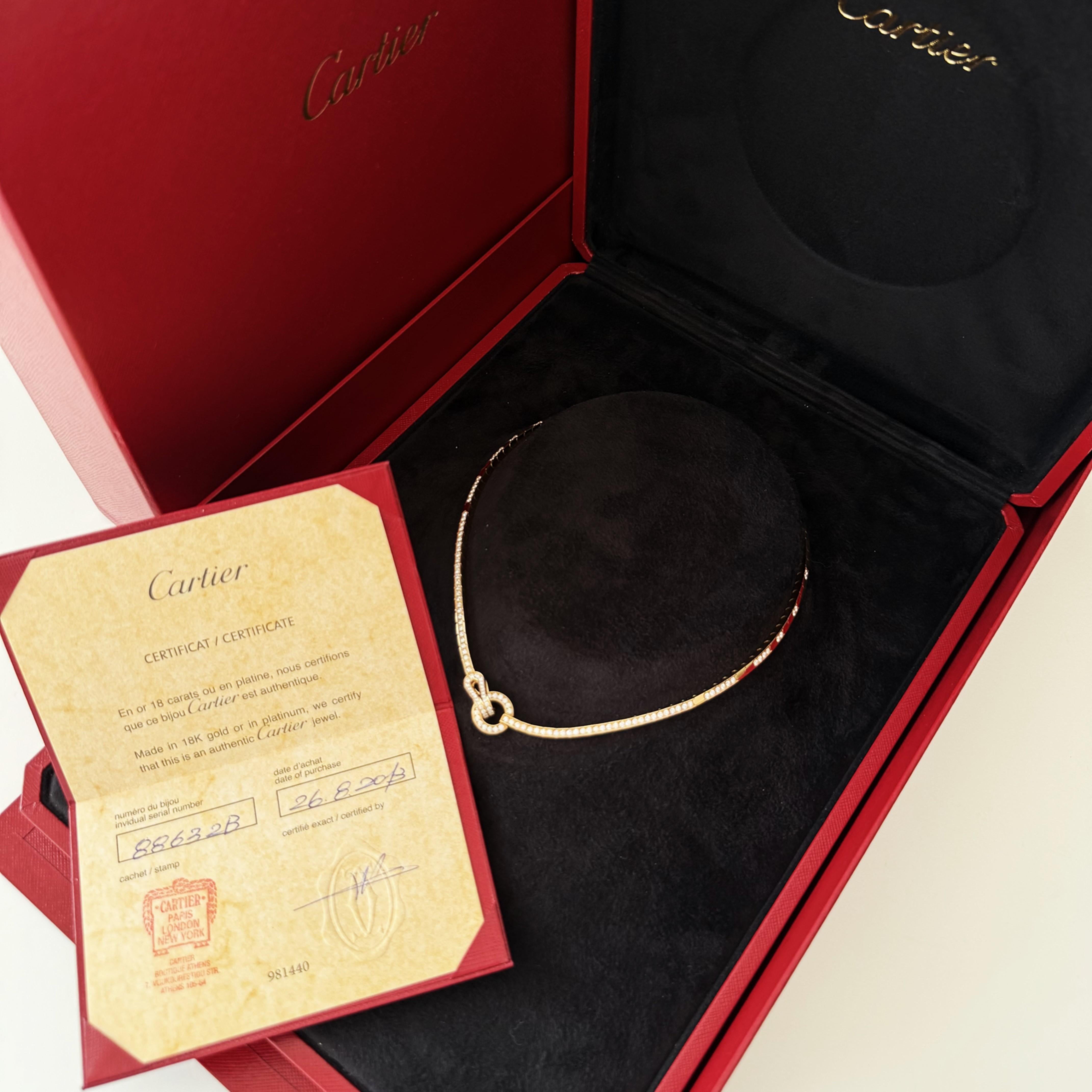 Moderne Collier de Cartier avec diamants en or jaune 18 carats en vente