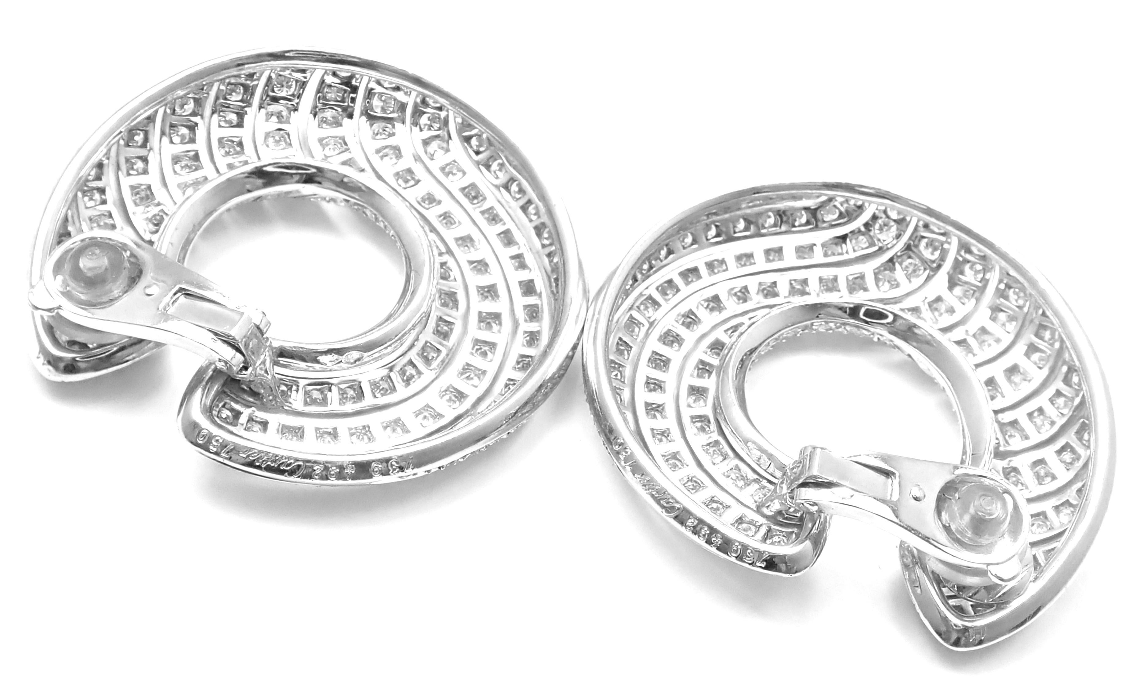 Cartier Neptune Diamond Large White Gold Hoop Earrings 4