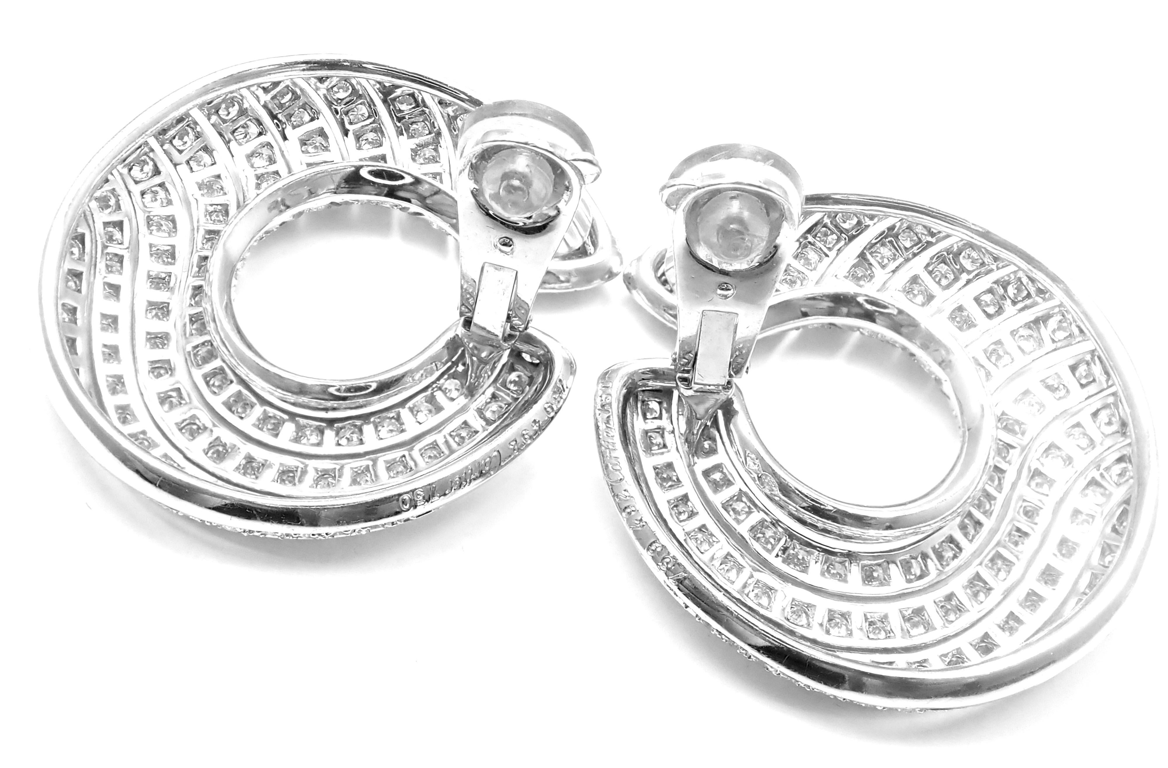 Cartier: Große Weißgold-Ohrringe, Neptune-Diamant im Zustand „Hervorragend“ in Holland, PA