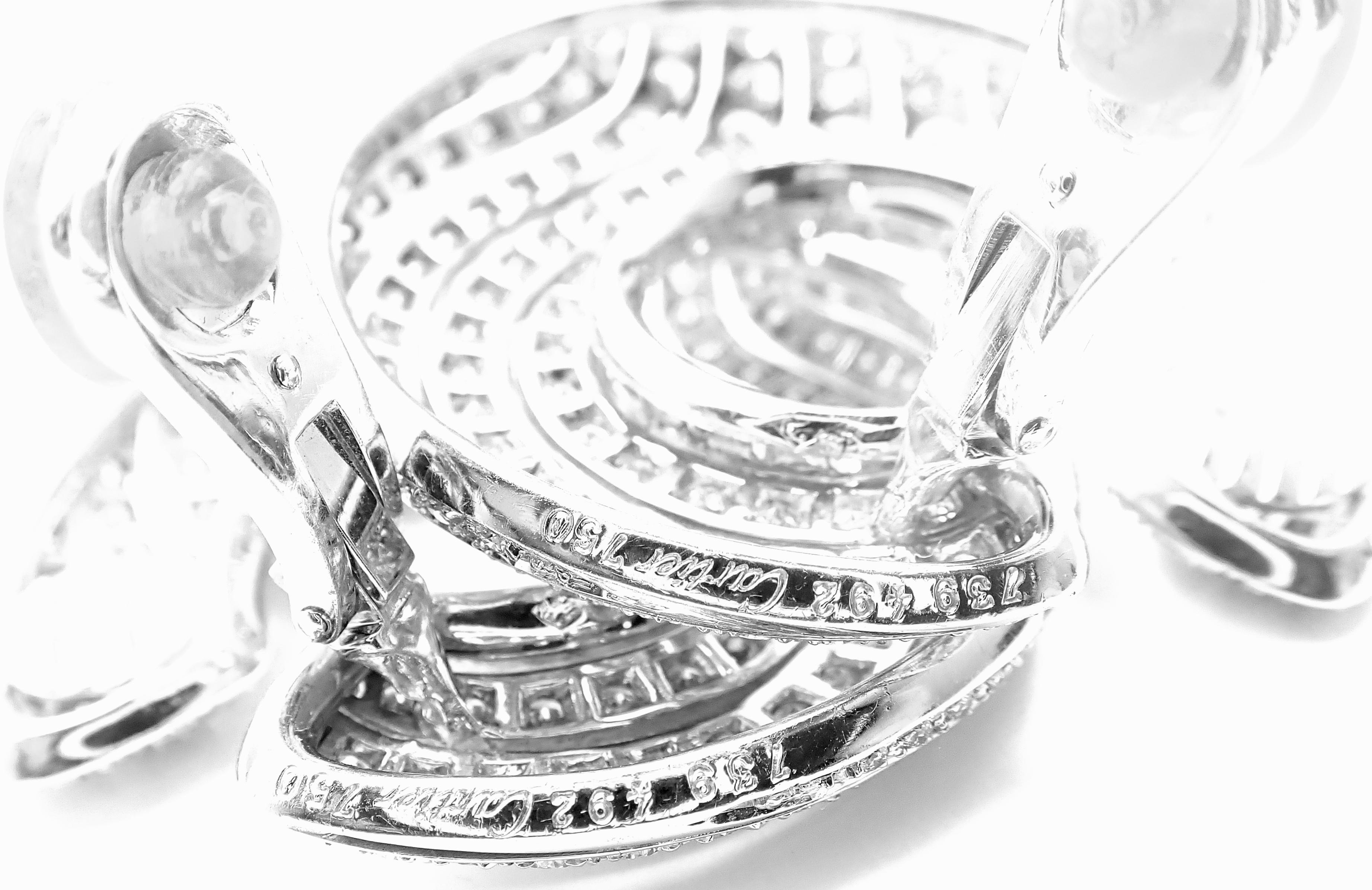 Cartier Neptune Diamond Large White Gold Hoop Earrings 2