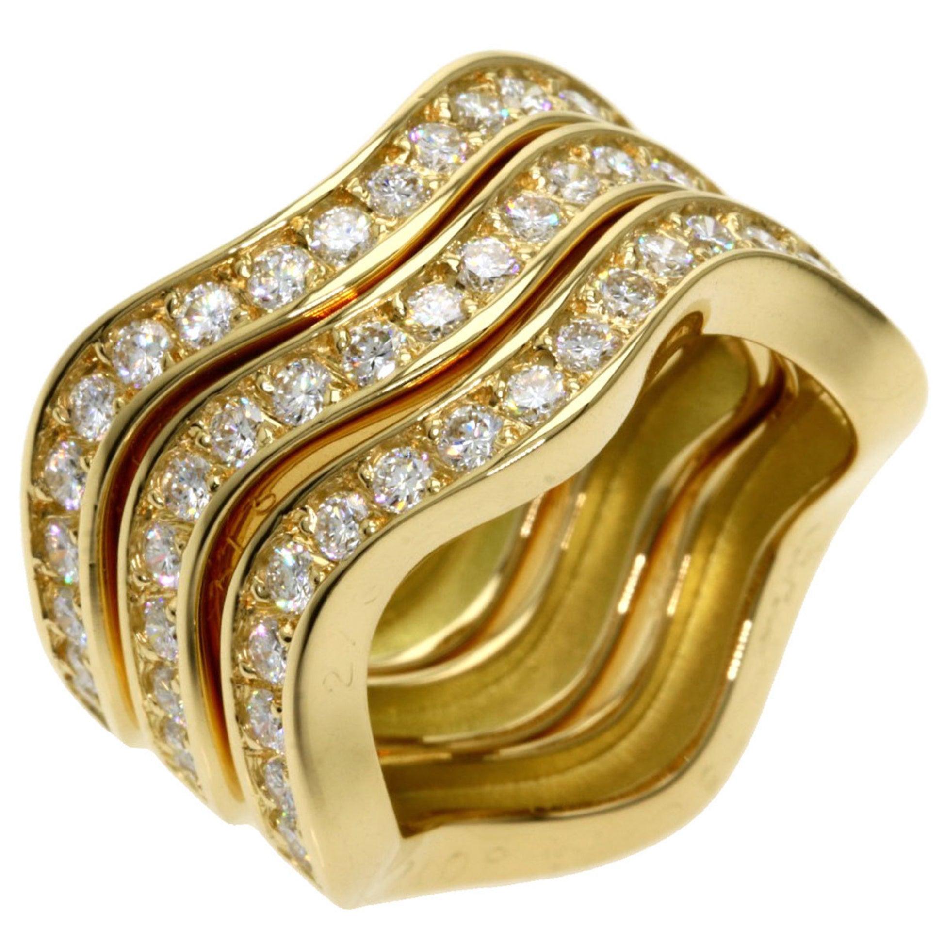Cartier Neptune Diamond Triple Rings in 18K Yellow Gold In Good Condition For Sale In London, GB