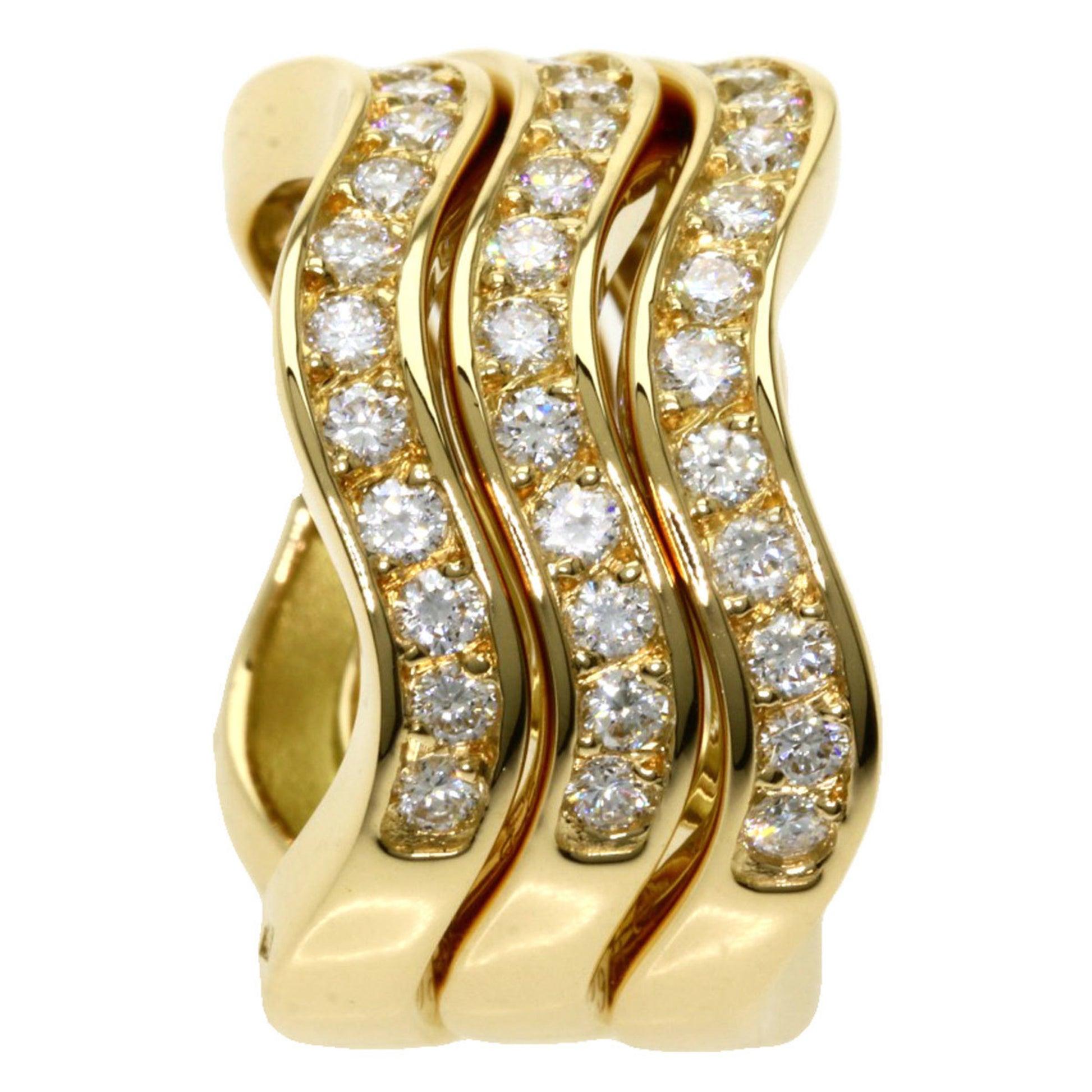 Women's Cartier Neptune Diamond Triple Rings in 18K Yellow Gold For Sale