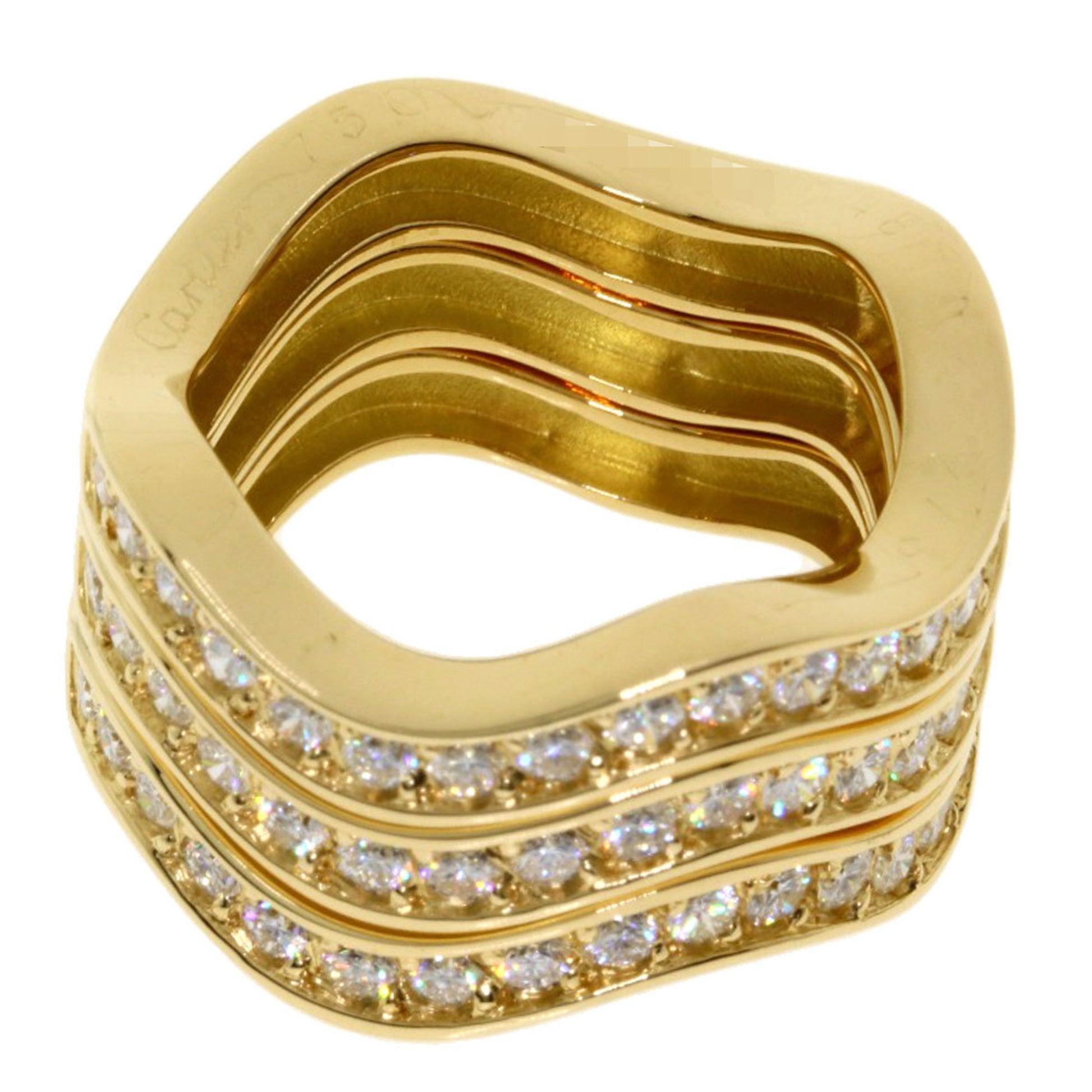 Bagues triples en or jaune 18 carats et diamants Neptune de Cartier Pour femmes en vente
