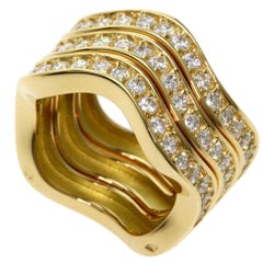 Cartier Neptune Diamond Triple Rings in 18K Yellow Gold