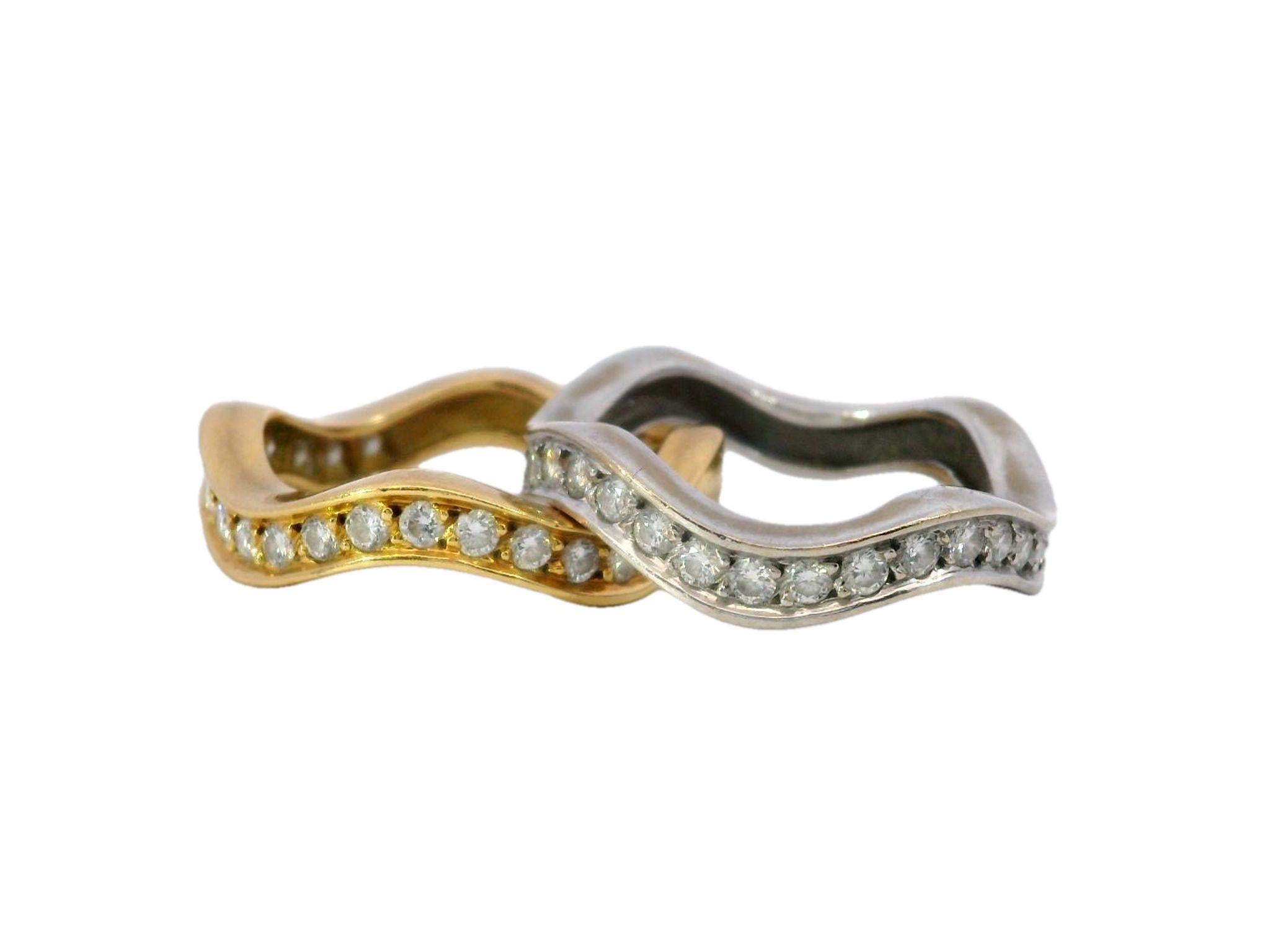 Cartier Neptune Stackable Wave Ring in 18 Karat Yellow and White Gold 1
