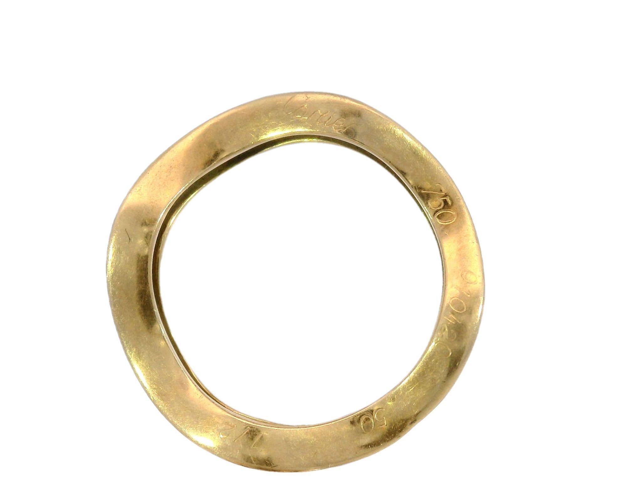 Cartier Neptune Stackable Wave Ring in 18 Karat Yellow and White Gold 3