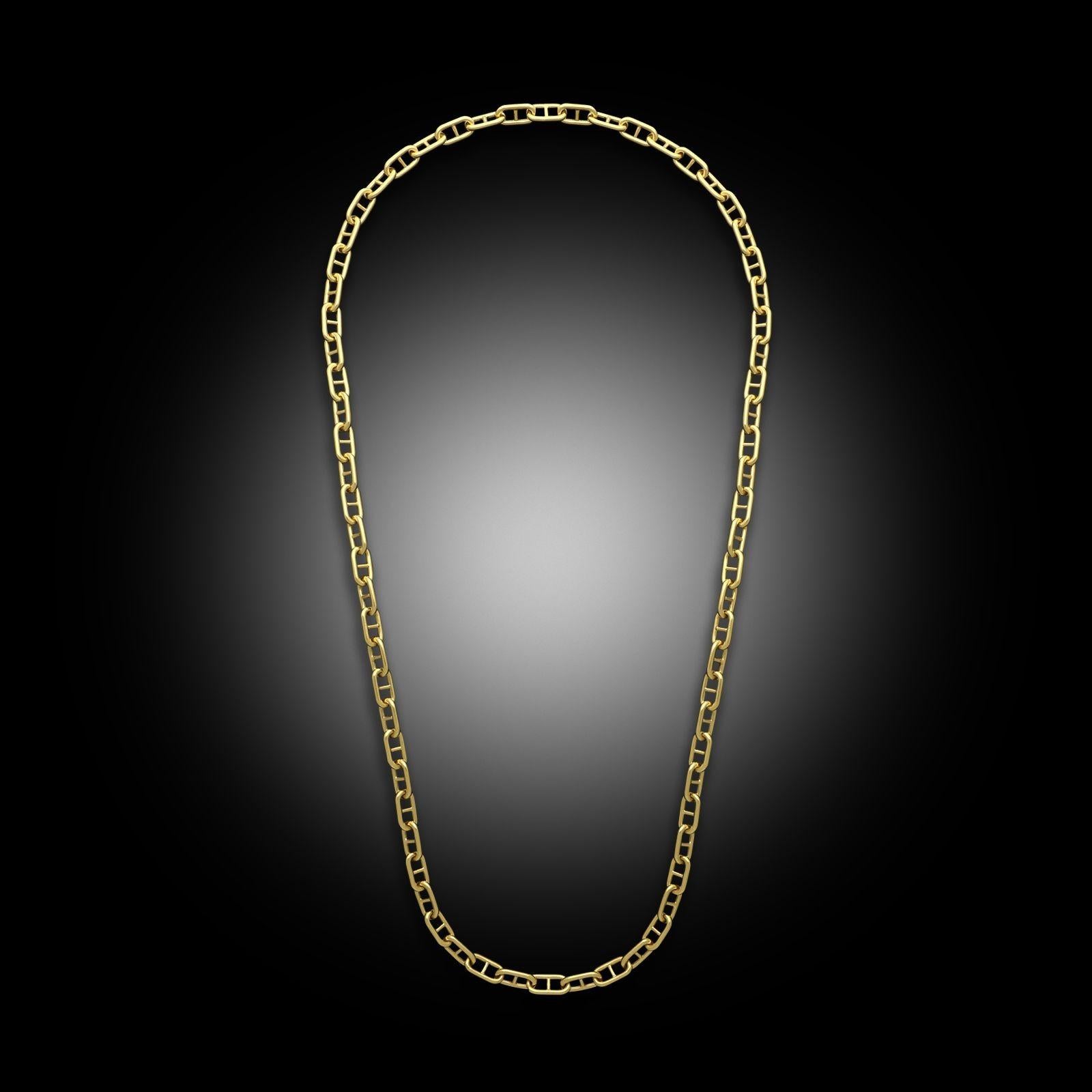 Cartier New York 18 Karat Gelbgold Nautische Anker-Gliederkette Lange Kette Halskette für Damen oder Herren im Angebot