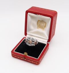Cartier New York 1935 Art Deco Cocktail Ring in Platinum with 5.16ctw Diamonds