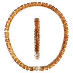 Cartier, New York, a Citrine and Gold Demi-Parure, circa 1940