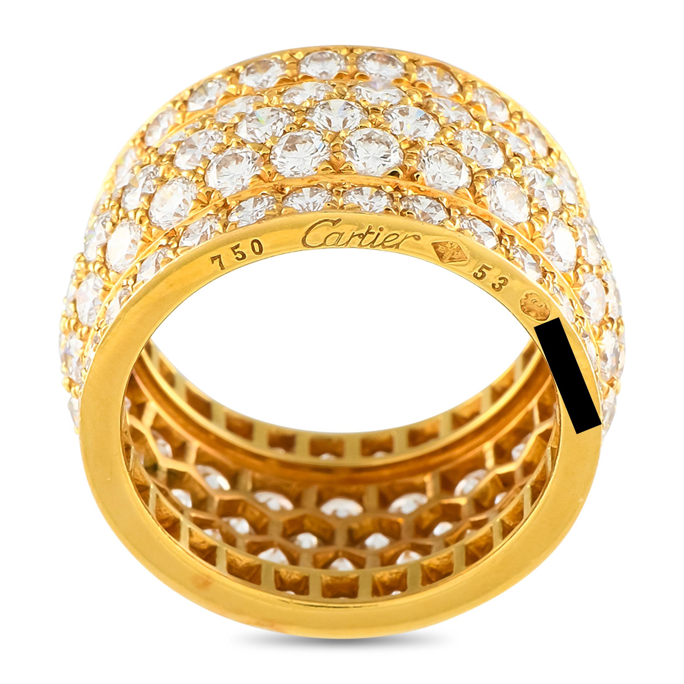 Cartier Nigeria 18K Yellow Gold 5.65ct Diamond Ring In Excellent Condition For Sale In Southampton, PA