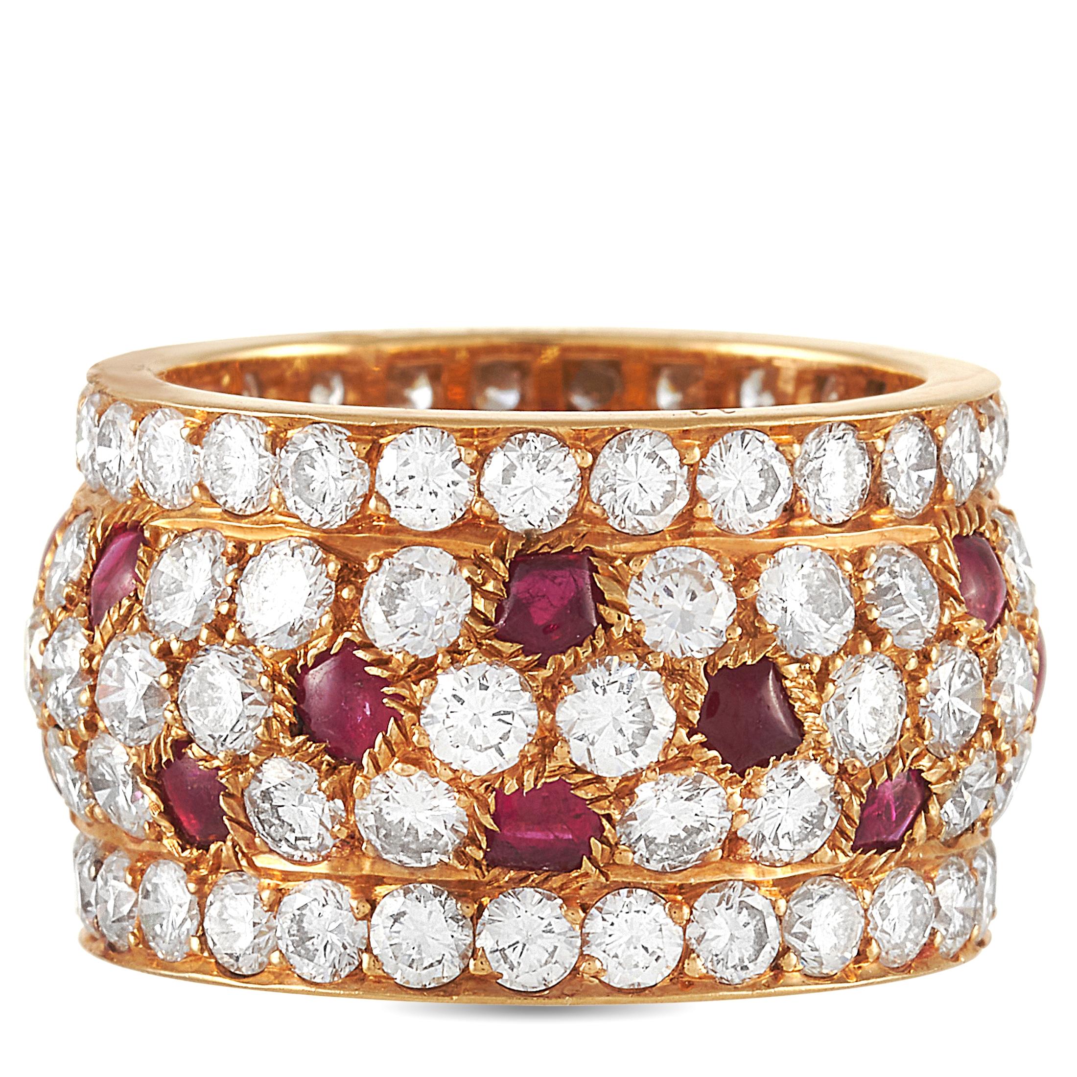 Women's Cartier Nigeria 18k Yellow Gold Diamond and Ruby Ring