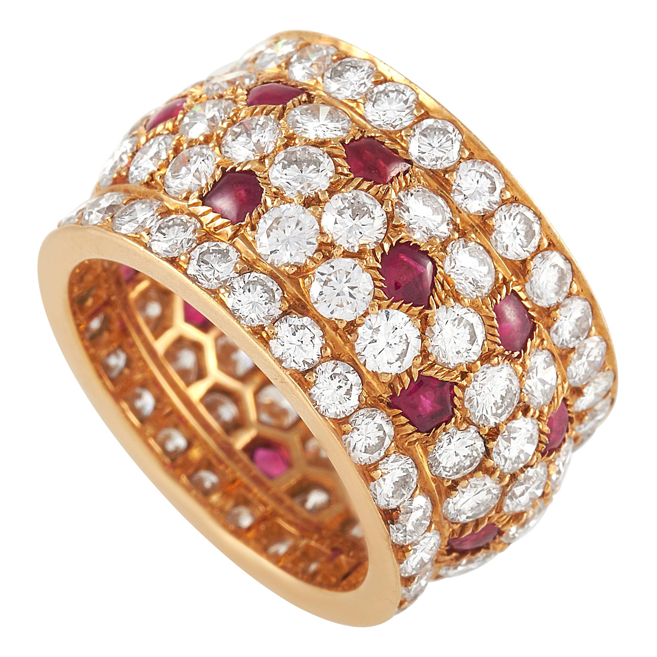 Cartier Nigeria 18k Yellow Gold Diamond and Ruby Ring