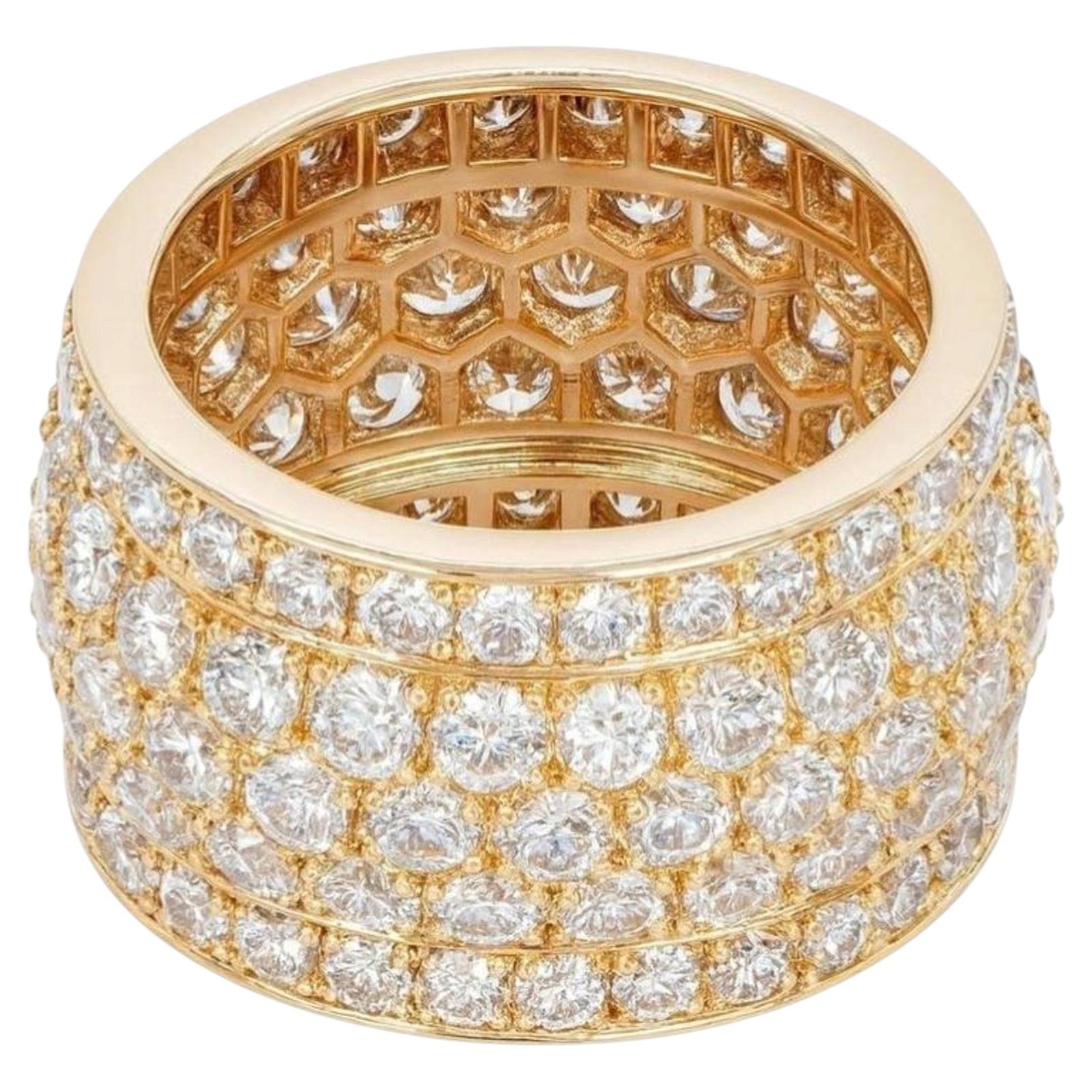 Cartier Nigeria 18K Yellow Gold Diamond Wide Band Ring