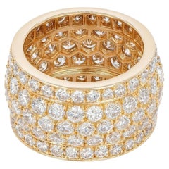 Cartier Nigeria Anello a fascia larga con diamanti in oro giallo 18 carati