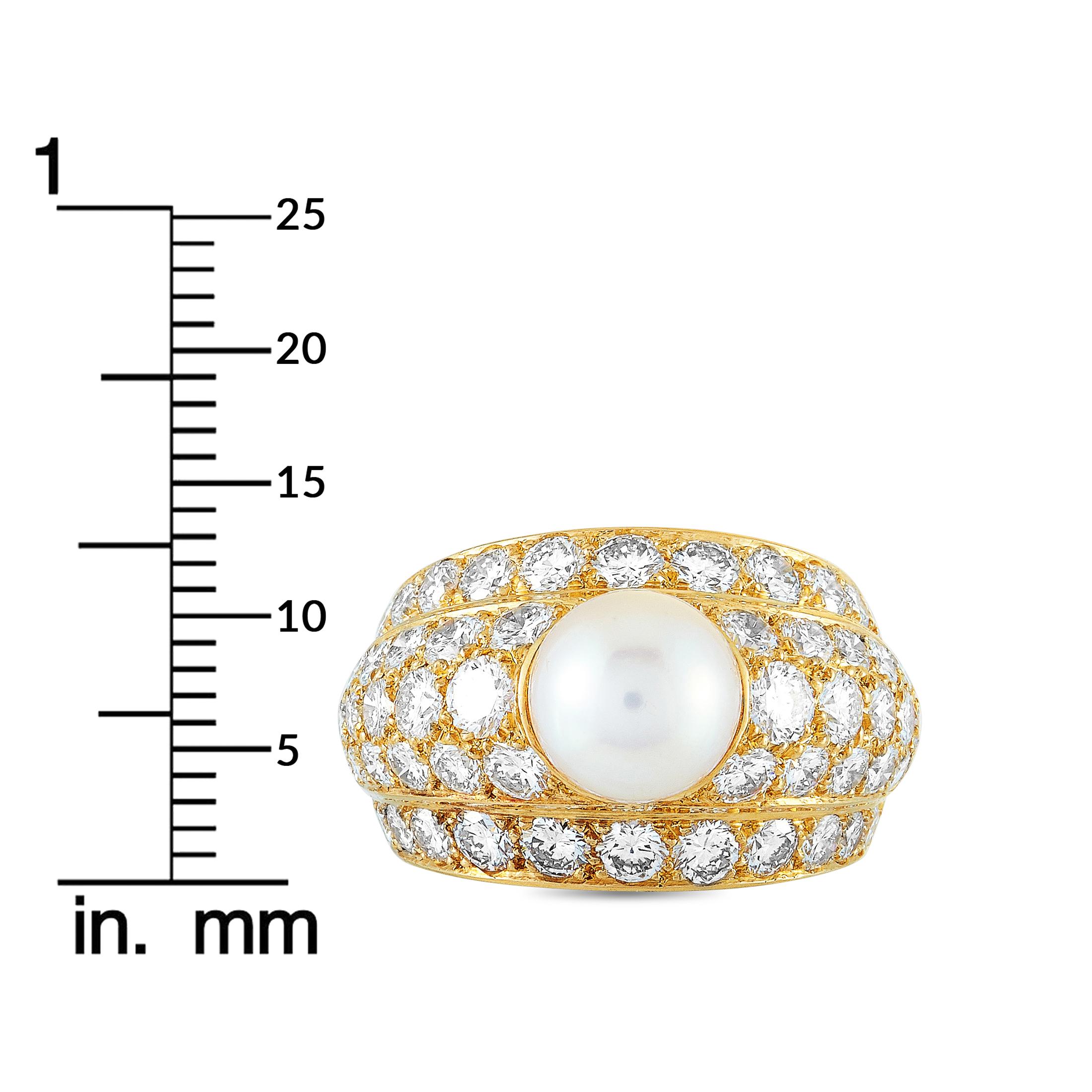 Cartier Nigeria, 2.00 Carat Diamond and Pearl Yellow Gold Ring 3