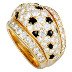 Cartier Nigeria breiter Bandring aus Gelbgold mit Diamant und Onyx Pavé