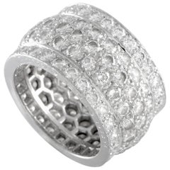 Cartier Nigeria Diamond Pavé White Gold Wide Band Ring