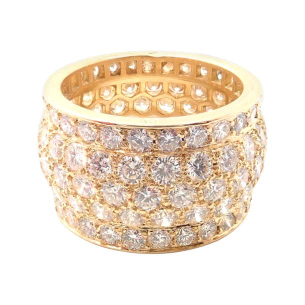 Cartier Nigeria Diamond Wide Yellow Gold Band Ring For Sale at 1stDibs ...
