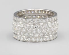 Cartier Nigeria Five-Row Diamond 18 Karat White Gold Band Size 11