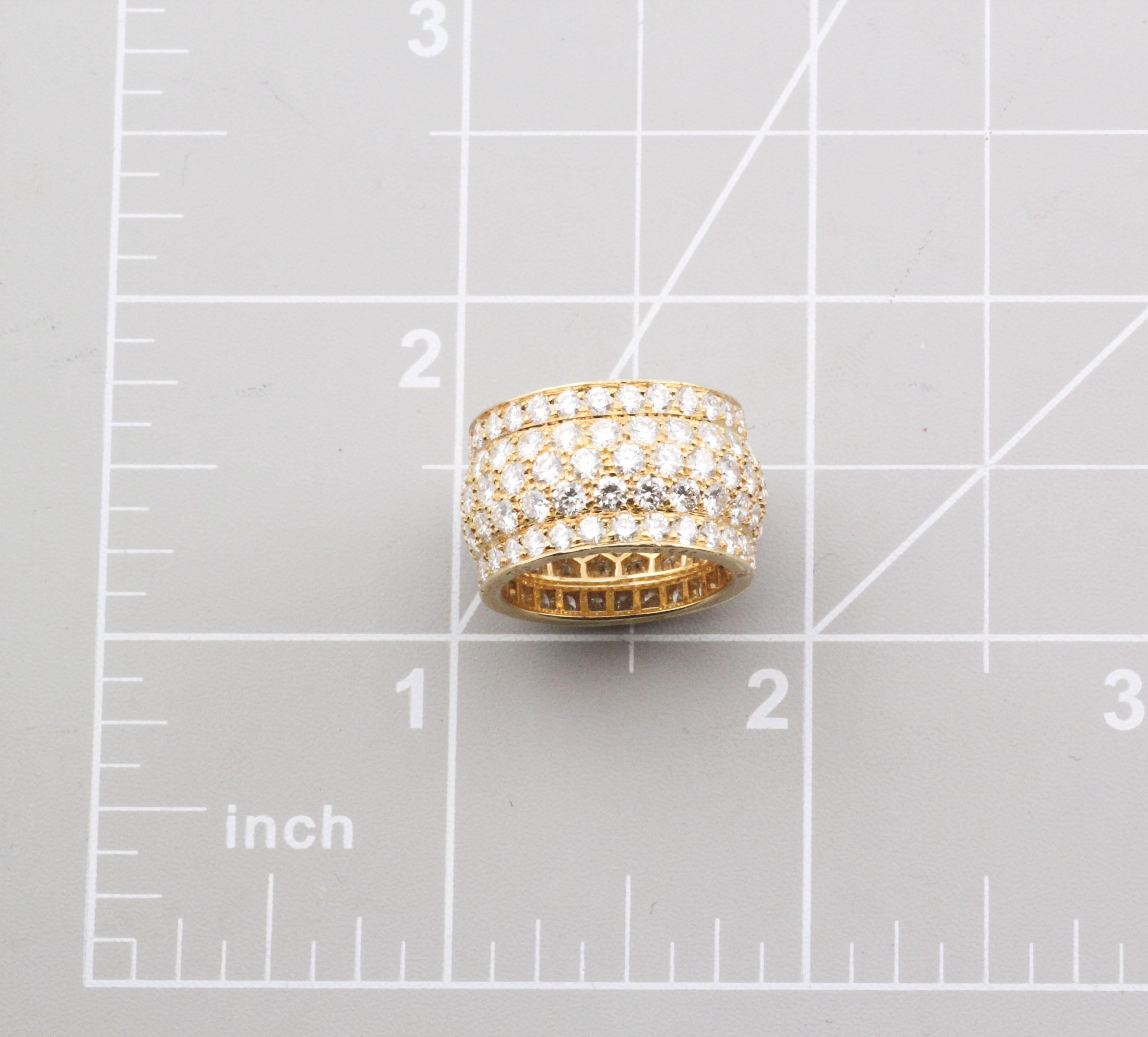 Cartier Nigeria Five-Row Diamond 18 Karat Yellow Gold Band Size 5.25 2