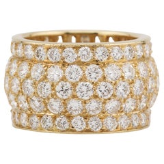 Cartier Nigeria Five-Row Diamond 18 Karat Yellow Gold Band Size 5.25