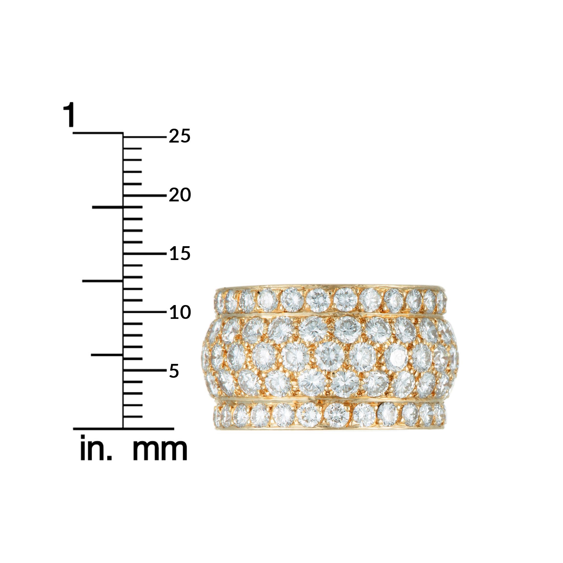 Cartier Nigeria Full Diamond Pave Wide Yellow Gold Band Ring 2