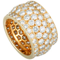 Cartier Nigeria Voll Diamant Pave breite Gelbgold Band Ring