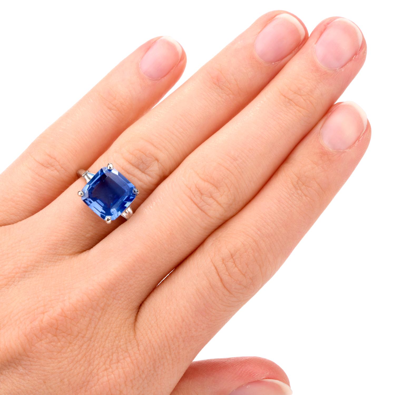 Cartier No Heat Ceylon Natural Sapphire Diamond Engagement Ring, AGL Certified 1