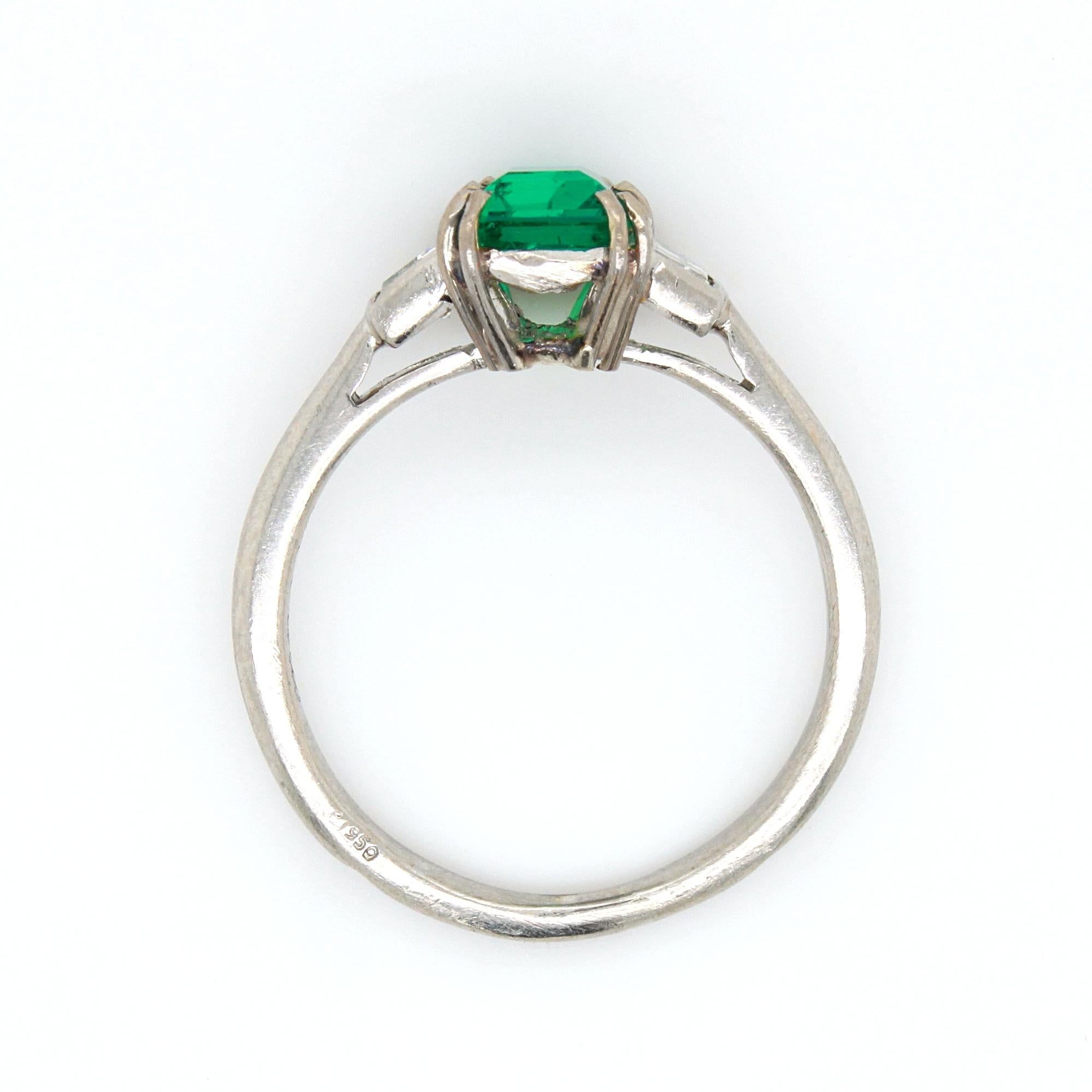 Cartier No-Oil Emerald and Diamond Ring, Art Deco, ca. 1920s 1