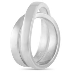 Cartier Nouvelle Bague 18K White Gold Overlapping Band Ring