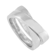 Cartier Nouvelle Bague 18K White Gold Overlapping Band Ring