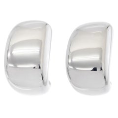 Cartier Nouvelle Vague 18 Karat White Gold Wide Huggie Clip-On Earrings