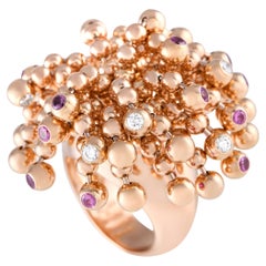 Cartier Nouvelle Vague Ring aus 18 Karat Roségold mit Diamanten und rosa Saphiren