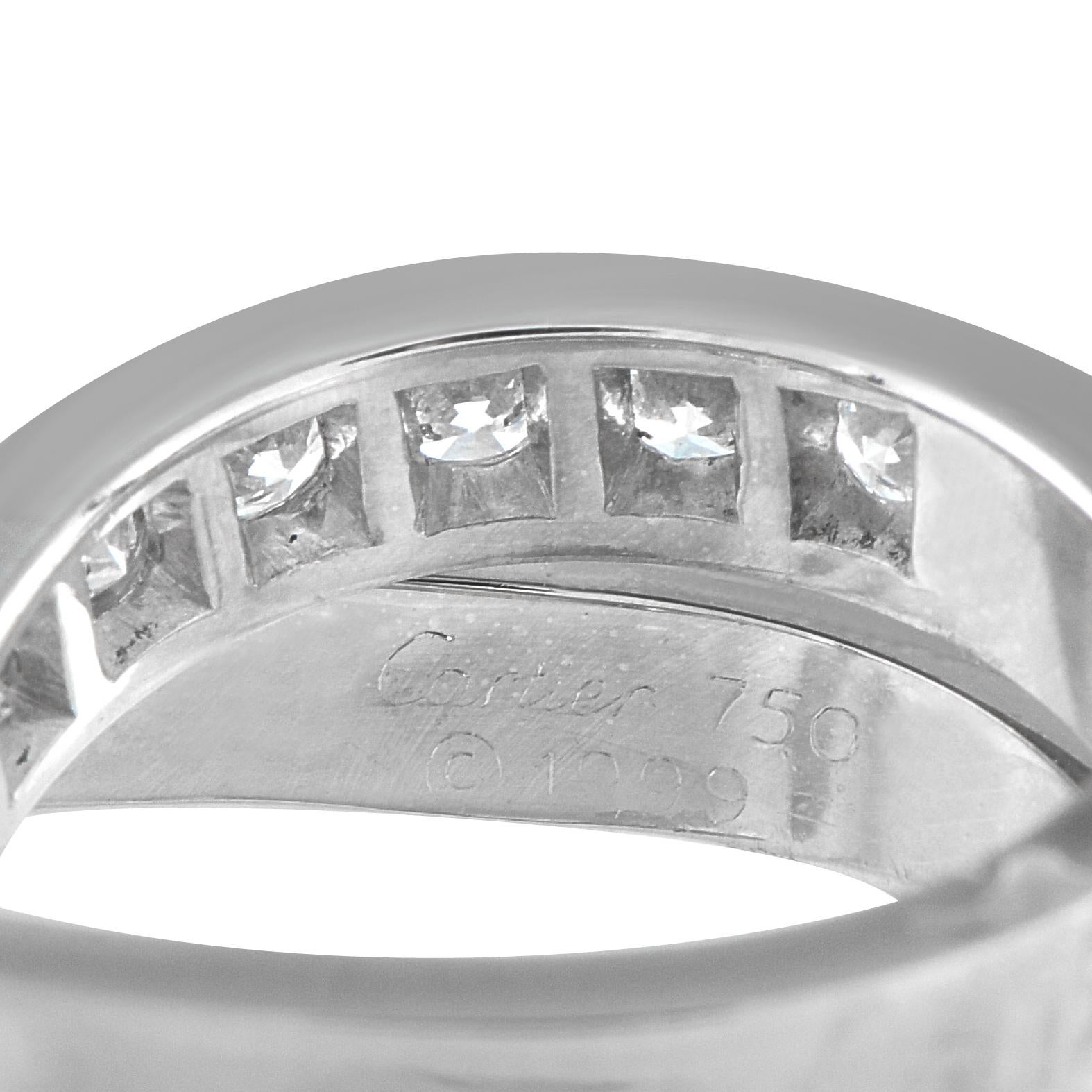Anello Cartier Nouvelle Vague in oro bianco 18 carati con 1,20 carati di diamanti In condizioni ottime in vendita a Southampton, PA
