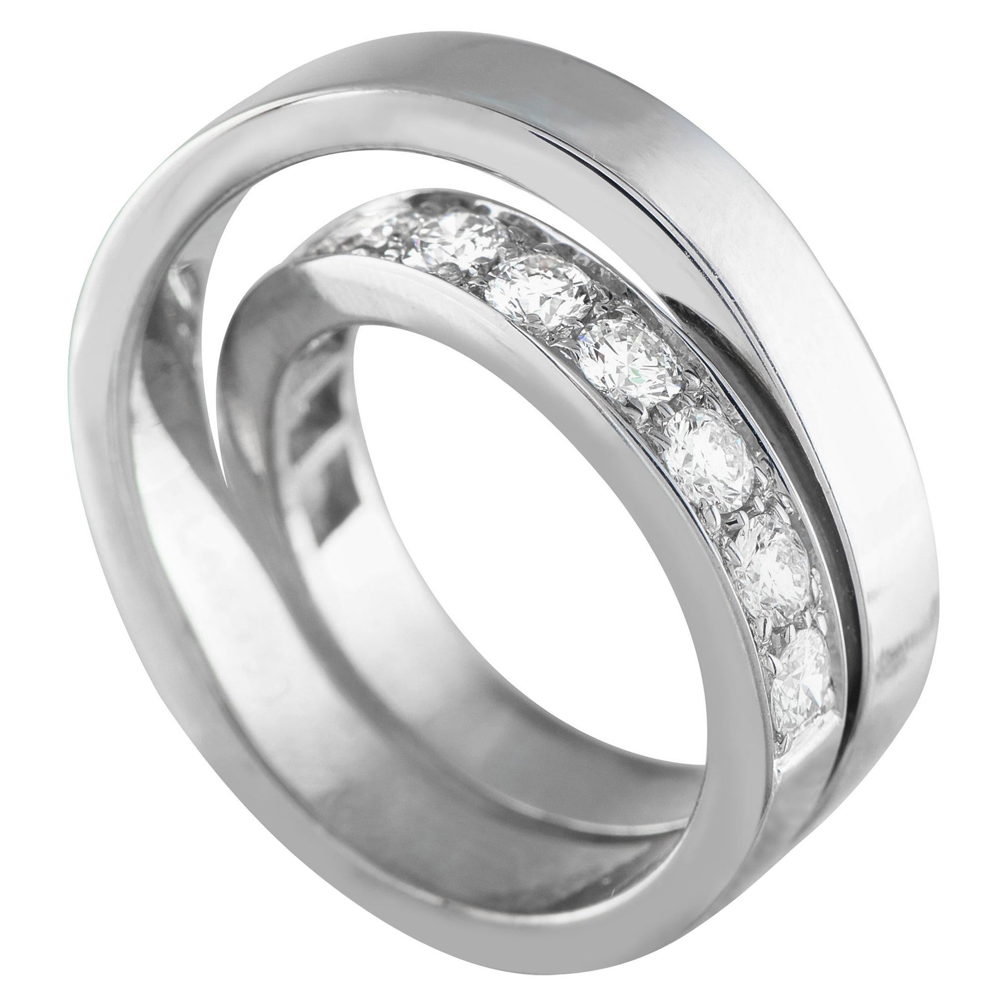 Anello Cartier Nouvelle Vague in oro bianco 18 carati con 1,20 carati di diamanti