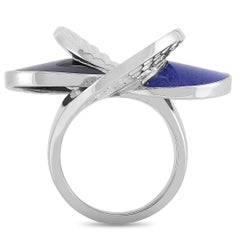 Bague Cartier Nouvelle Vague en or blanc 18 carats:: diamant:: lapis-lazuli et onyx