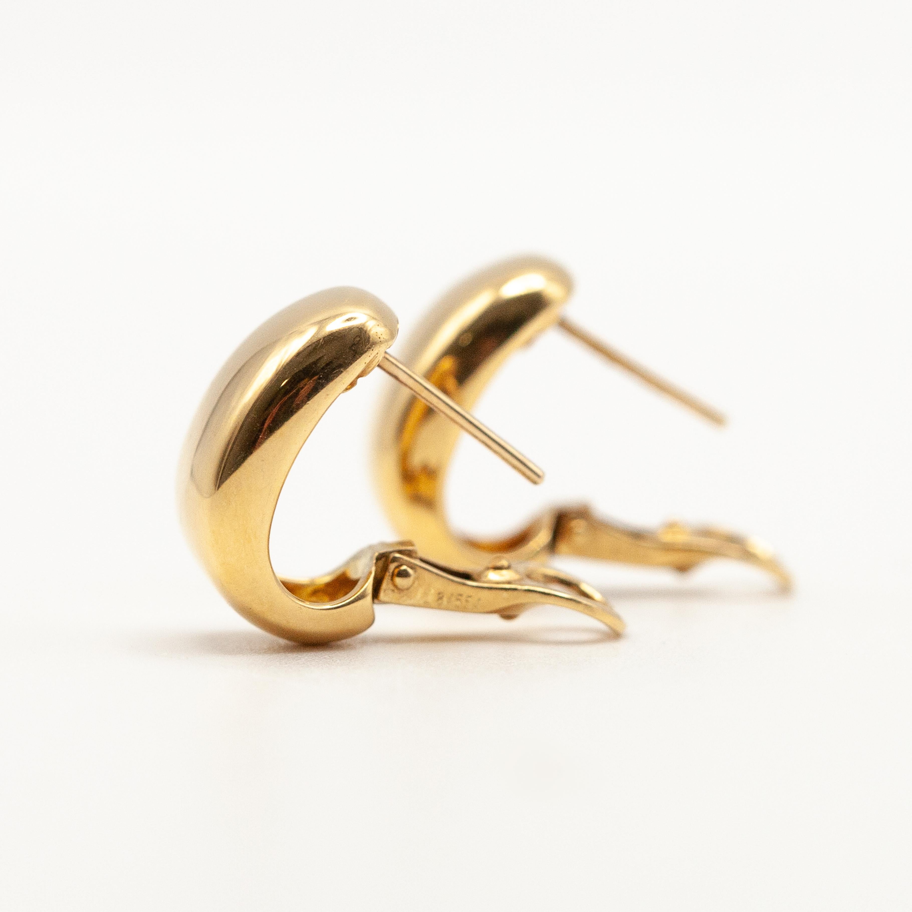 Cartier Nouvelle Vague 18K Yellow Gold Hoop Earrings For Sale 1