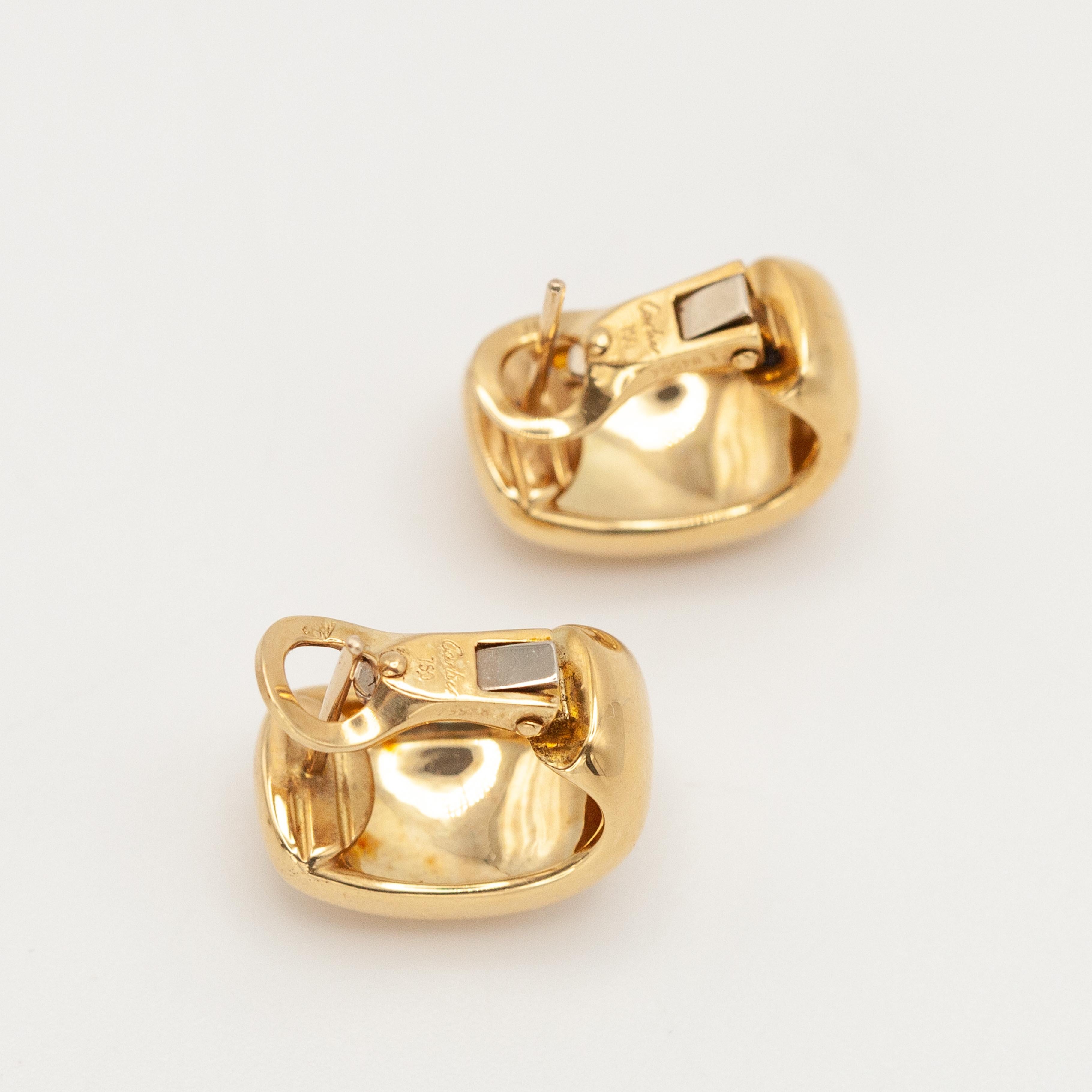 Cartier Nouvelle Vague 18K Yellow Gold Hoop Earrings For Sale 2