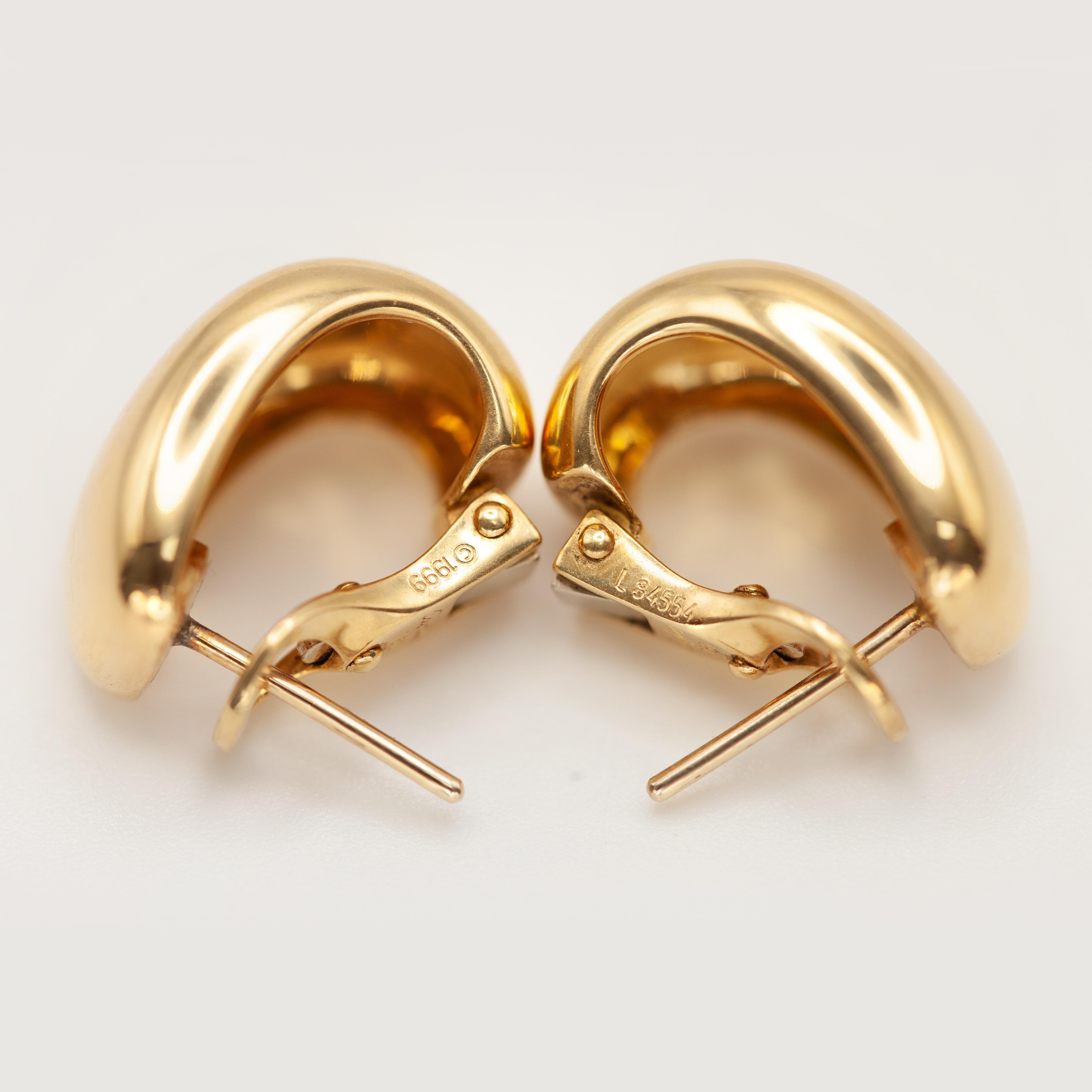 Cartier Nouvelle Vague 18K Yellow Gold Hoop Earrings For Sale 3