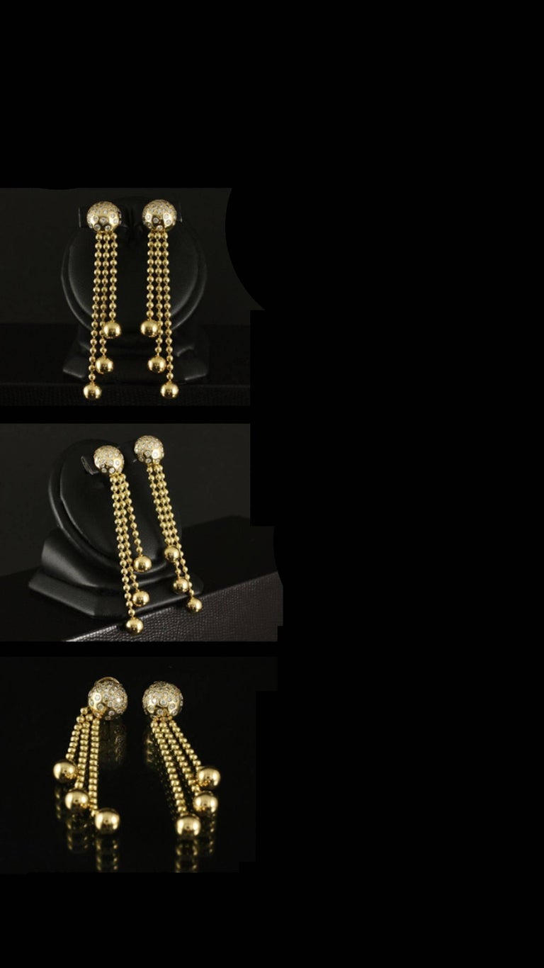 Cartier Nouvelle Vague 750 Karat Yellow Gold and Diamonds Earrings For