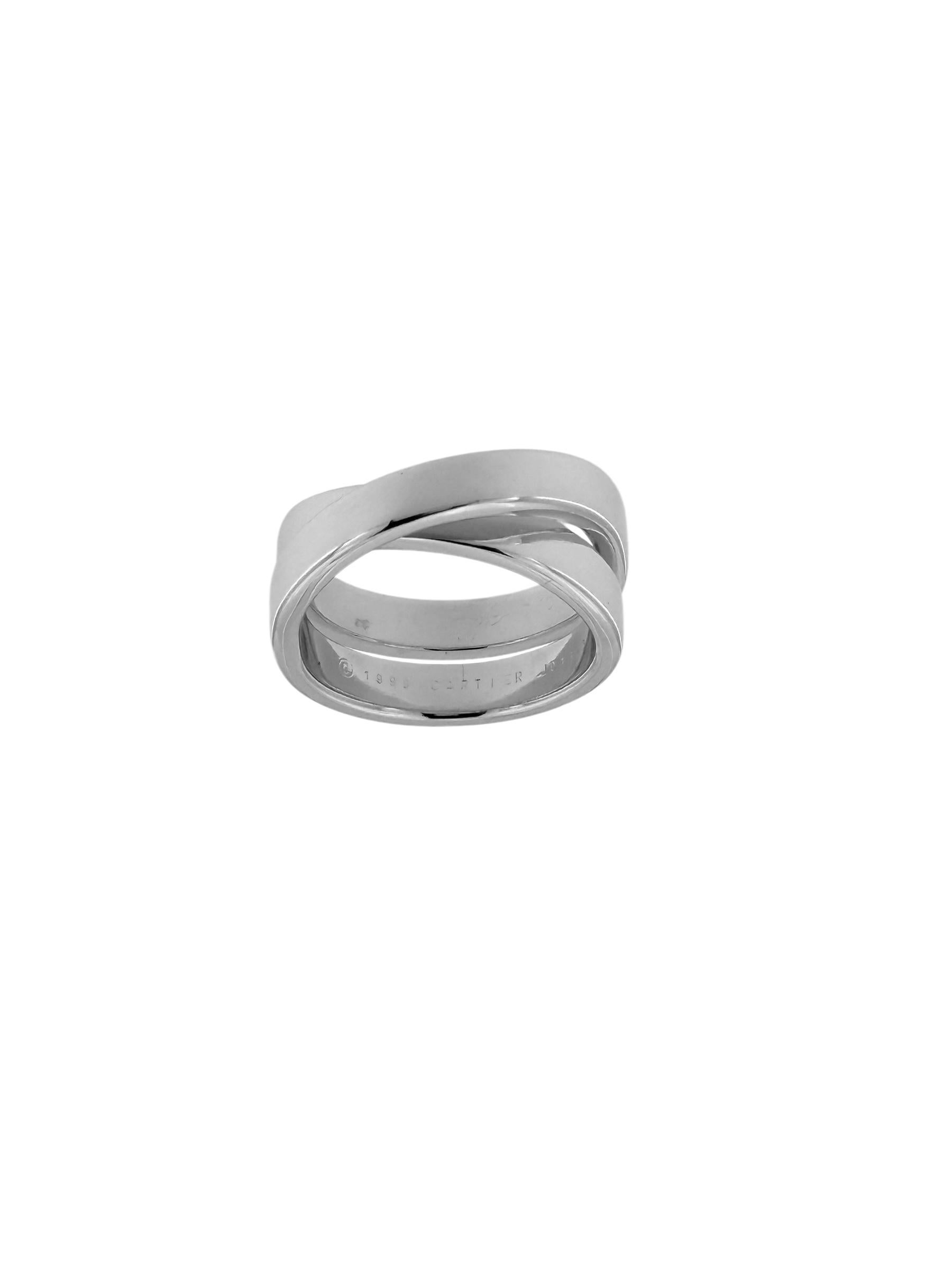 Artigiano Cartier Nouvelle Vague Anello a fascia incrociata in oro bianco in vendita