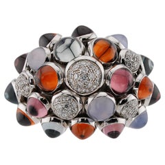 CARTIER Nouvelle Vague Diamond Gemstone White Gold Ring