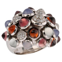 CARTIER Nouvelle Vague Diamond Gemstone White Gold Ring