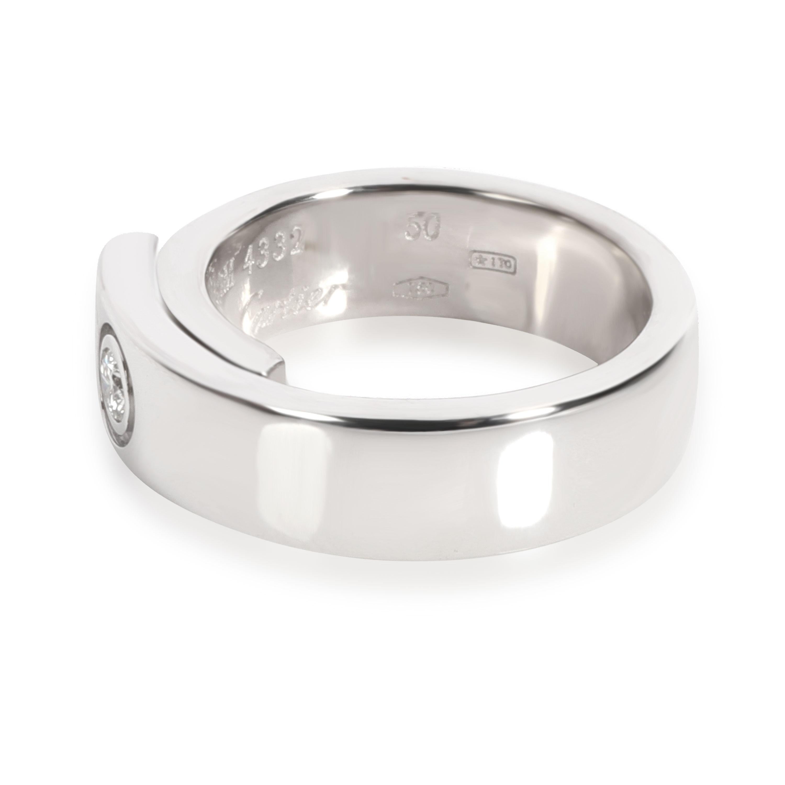 Cartier Nouvelle Vague Diamantring aus 18 Karat Weißgold mit 0,07 Karat im Zustand „Hervorragend“ in New York, NY